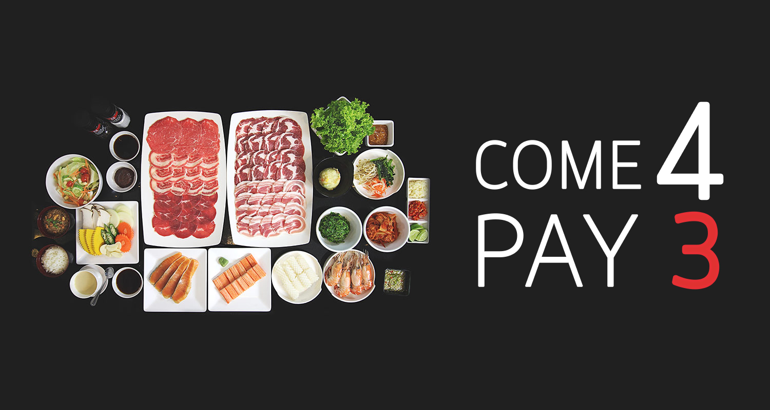 " Come 4 Pay 3 " and Buffet Promo